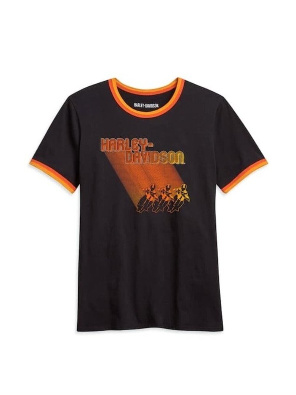 Harley Davidson | Black and Orange Ombre Racer Graphic Tee | Size Small